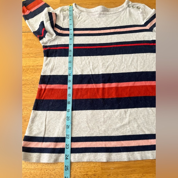 Croft & Barrow Striped Button Shoulder Top Nautical 3/4 Sleeve Shirt Size L - Picture 8 of 9